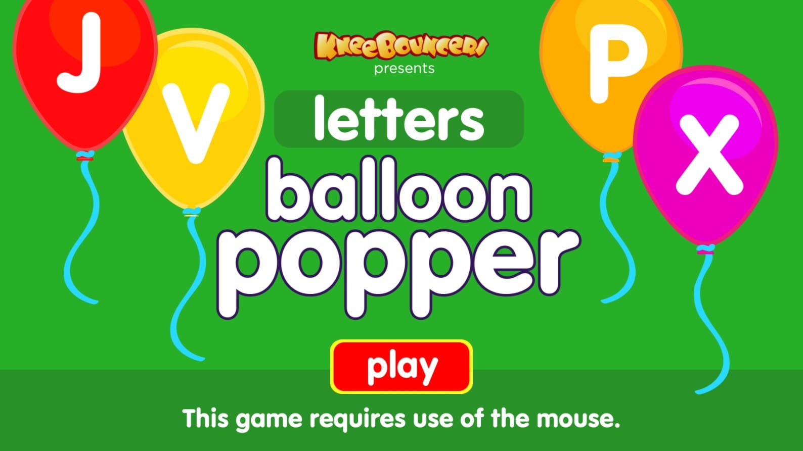 KneeBouncers Letters Balloon Popper Educational