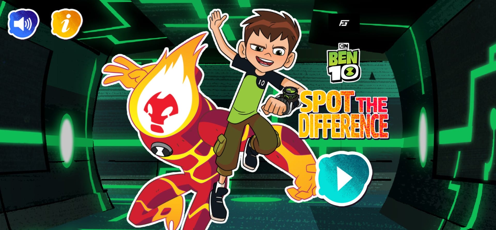 Ben 10 Spot the Difference Cartoon Network Puzzle