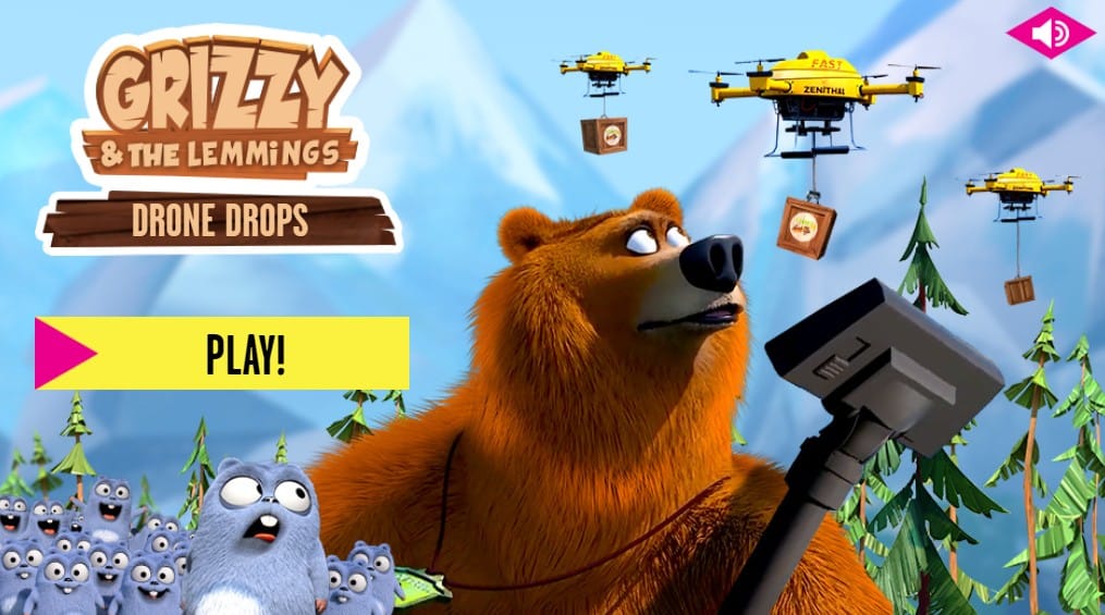 Grizzy and the Lemmings Drone Drops
