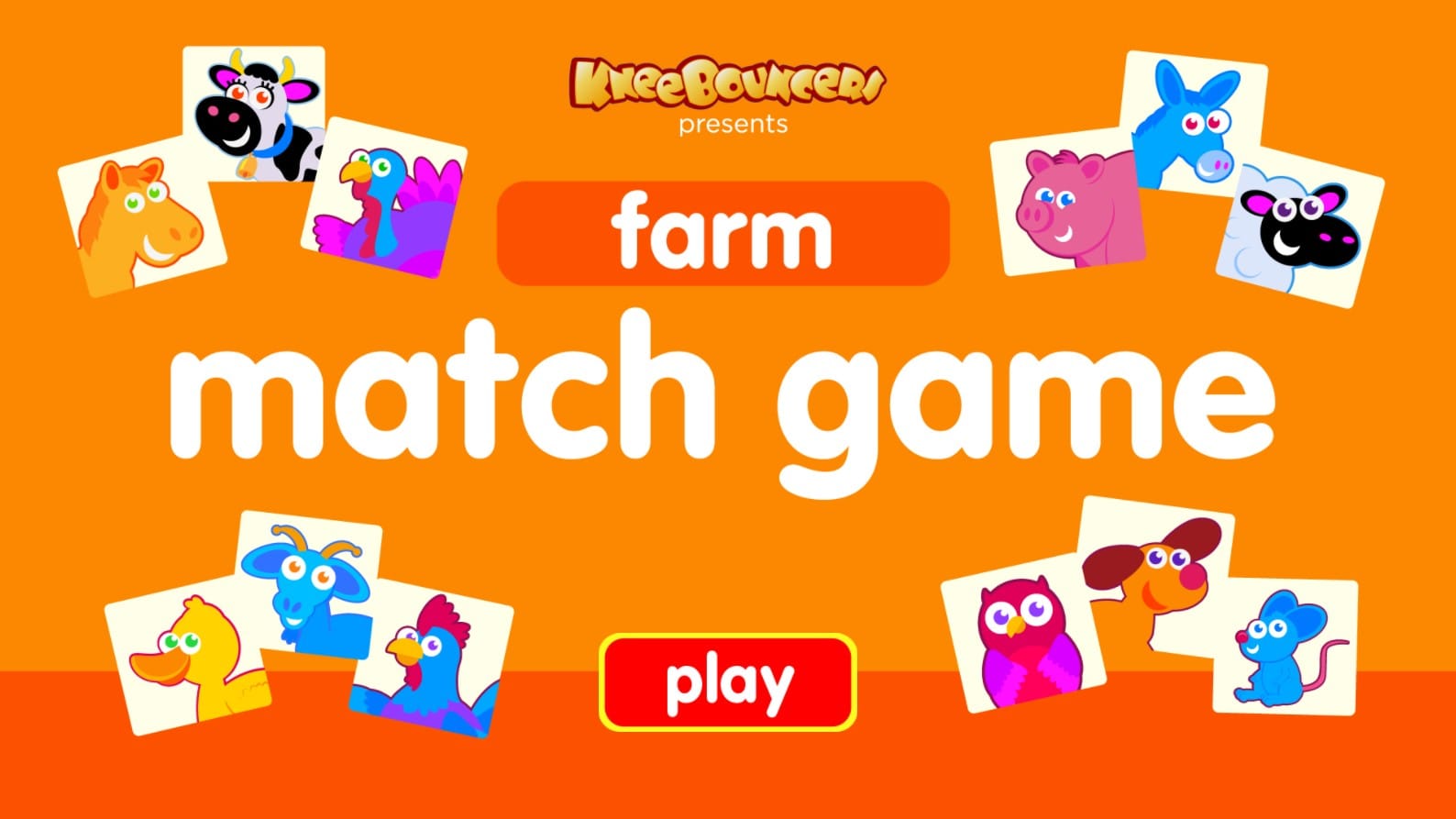 KneeBouncers Farm Match Game for Toddlers and Preschoolers