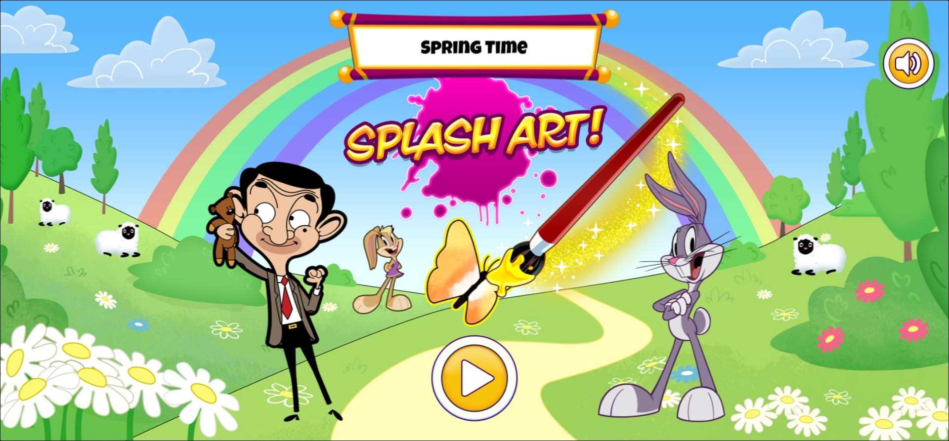Spring Time Splash Art Coloring Game with Mr Bean and Looney Tunes